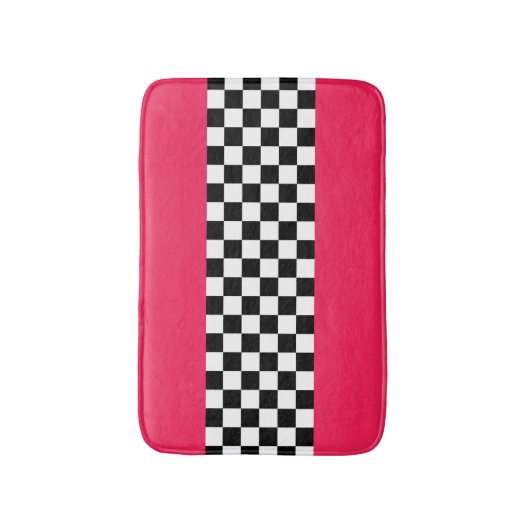 Hellrosa und Schachbrett Badematte (Vorderseite Vertikal)