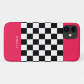 Hellrosa und Schachbrett Case-Mate iPhone Hülle (Rückseite (Horizontal))