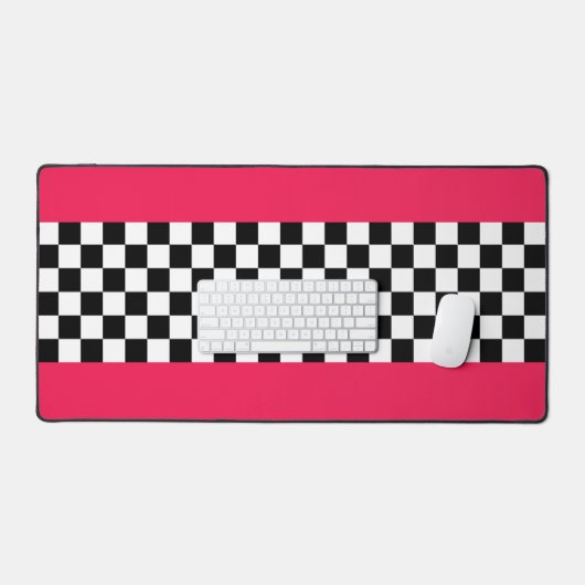 Hellrosa und Schachbrett Schreibtischunterlage (Tastatur & Maus)