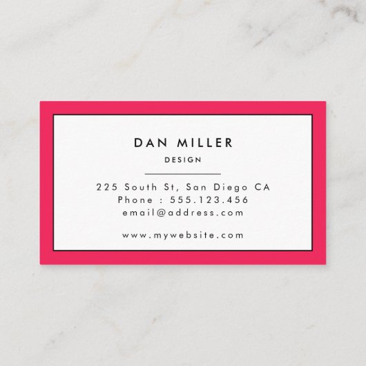 Hellrosa und Schachbrett Visitenkarte (Rückseite)