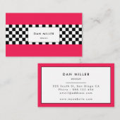 Hellrosa und Schachbrett Visitenkarte (Vorne/Hinten)