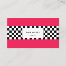 Hellrosa und Schachbrett Visitenkarte