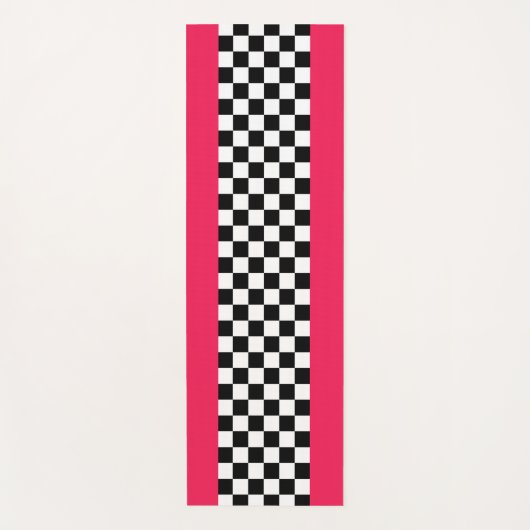 Hellrosa und Schachbrett Yogamatte (Vorderseite)