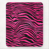 Hellrosa und schwarz glänzende Farbstreifen Mousepad (Vorne)