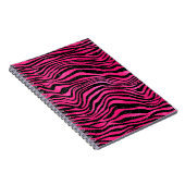 Hellrosa und schwarz glänzende Farbstreifen Notizblock (Rechte Seite)