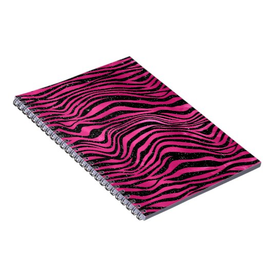 Hellrosa und schwarz glänzende Farbstreifen Notizblock (Rechte Seite)
