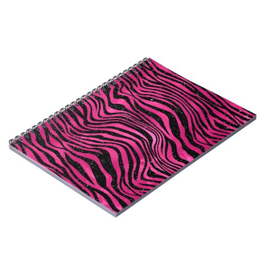 Hellrosa und schwarz glänzende Farbstreifen Notizblock (Linke Seite)