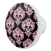 Hellrosa und schwarze Damaske Elegantes elegantes Keramikknauf (Rechts)
