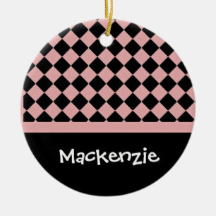 Hellrosa und schwarze Diamanten, benutzerdefiniert Keramik Ornament