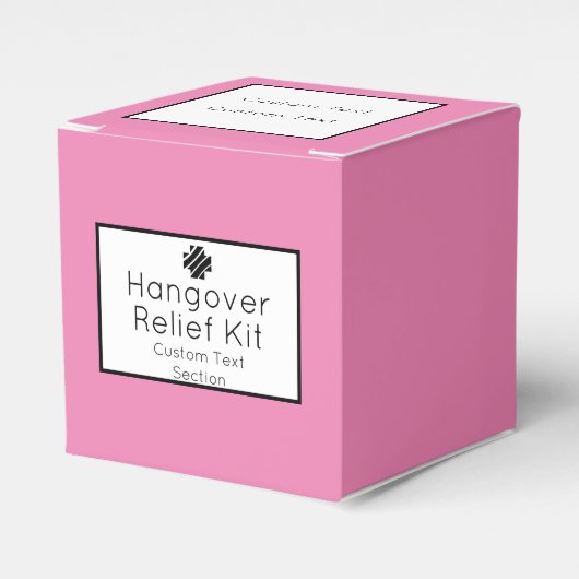 Hellrosa und schwarze Hangover Relief Kit Geschenkschachtel (Vorderseite)