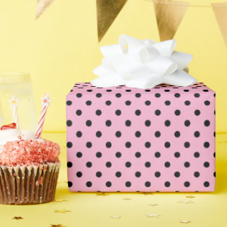 Hellrosa und schwarze Tupfen Geschenkpapier