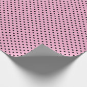 Hellrosa und schwarze Tupfen Geschenkpapier (Ecke)