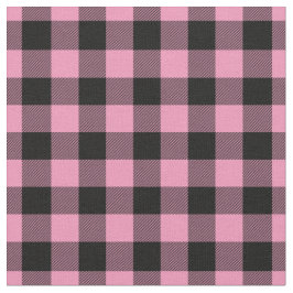 Hellrosa und schwarzes Gingham-Karo Stoff