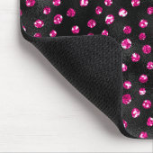Hellrosa und schwarzes Glam Polka Dot Print Mousepad (Ecke)