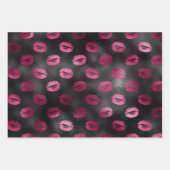 Hellrosa und schwarzes Glam Weibchenmuster Geschenkpapier Set (Vorderseite 2)