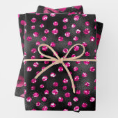 Hellrosa und schwarzes Glam Weibchenmuster Geschenkpapier Set (Beispiel)
