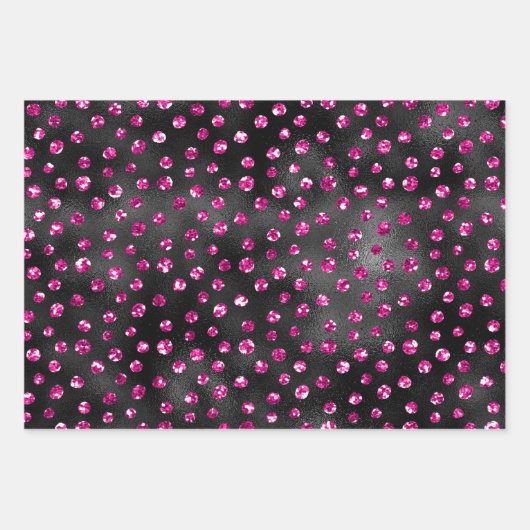Hellrosa und schwarzes Glam Weibchenmuster Geschenkpapier Set (Vorderseite)