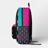 Hellrosa und Türkis Whimsical Bedruckter Rucksack (Rechts)