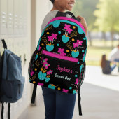 Hellrosa und Türkis Whimsical Bedruckter Rucksack
