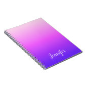 Hellrosa und violett personalisierter Ombre Notizblock (Rechte Seite)