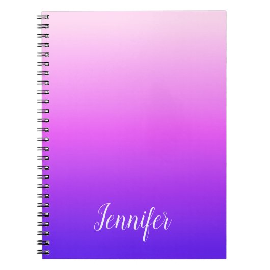 Hellrosa und violett personalisierter Ombre Notizblock (Vorderseite)