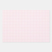 Hellrosa und Weiß Gingham Geschenkpapier Set (Vorderseite)