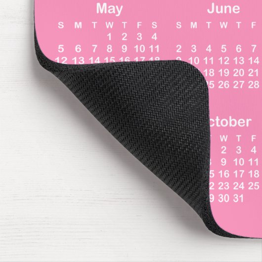 Hellrosa und weiß - Kalender 2024 Mousepad (Ecke)