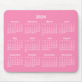 Hellrosa und weiß - Kalender 2024 Mousepad (Vorne)