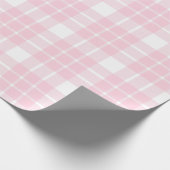 Hellrosa und weiß Kariert| Großes Muster | Geschenkpapier (Ecke)