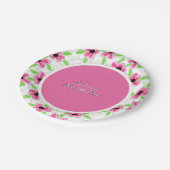 Hellrosa und weiß pappteller (Schrägansicht)