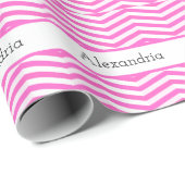 Hellrosa und weiß Zickzack Streifen Geschenkpapier (Rolleneckpunkt)