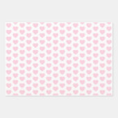 Hellrosa und weiße Herzen Geschenkpapier Set (Vorderseite 3)