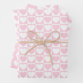 Hellrosa und weiße Herzen Geschenkpapier Set (Beispiel)