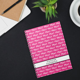 Hellrosa und weiße minimalistische Gebetskarte Notizblock