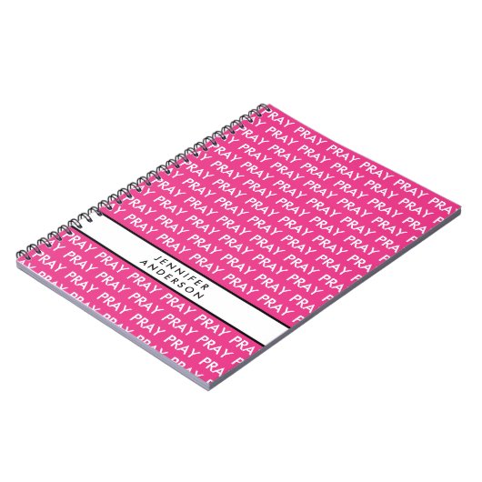 Hellrosa und weiße minimalistische Gebetskarte Notizblock (Linke Seite)