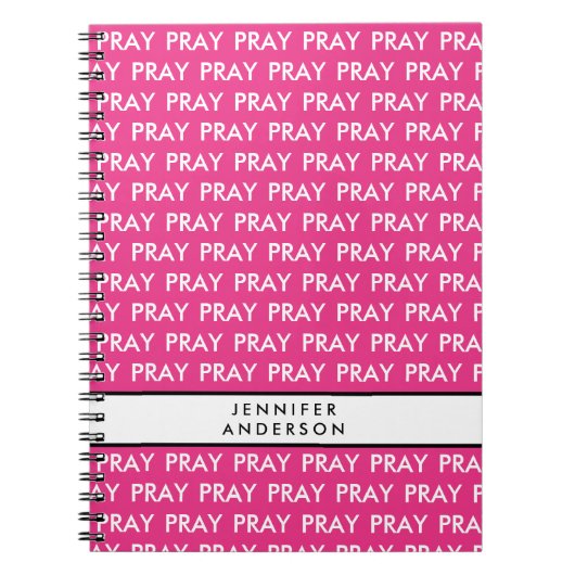 Hellrosa und weiße minimalistische Gebetskarte Notizblock (Vorderseite)