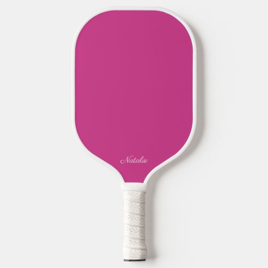Hellrosa und weiße, moderne Monogramm Pickleball Schläger (Vorderseite)