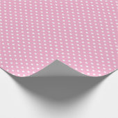 Hellrosa und weiße Polka-Punkte Geschenkpapier (Ecke)