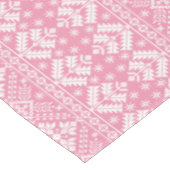 Hellrosa und weiße Wintermesse Insel Weihnachten Tischdecke (Schrägansicht)