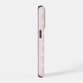 Hellrosa und weißes Art Deco Muster Monogramm iPhone Hülle (Rechte Seite)