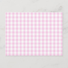 Hellrosa und weißes Gingham-Muster, gürtelartig Postkarte