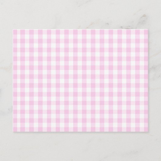 Hellrosa und weißes Gingham-Muster, gürtelartig Postkarte (Vorderseite)