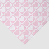 Hellrosa und weißes Prüfmuster mit Herzstücken Seidenpapier (Ausschnitt)