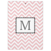 Hellrosa und weißes Zickzack kundenspezifisches Klemmbrett (Rückseite)