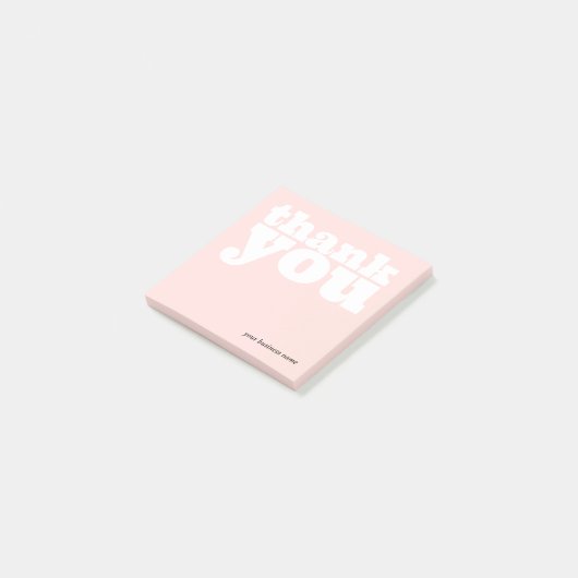 Hellrosa Unternehmen Danke Custom 3x3 Small Post-it Klebezettel (angewinkelt)