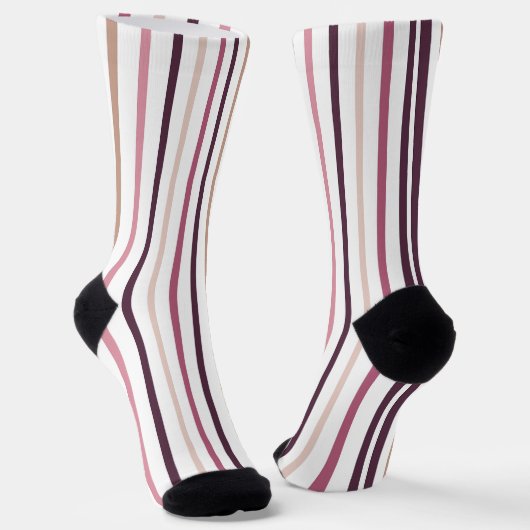 Hellrosa vertikale Streifen Socken (Gewinkelt)