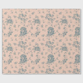 Hellrosa Vintage Retro-Blumenmuster Geschenkpapier (Flach)