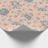 Hellrosa Vintage Retro-Blumenmuster Geschenkpapier (Ecke)