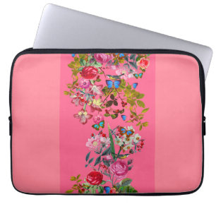 Hellrosa Vintage Rose Garden Electronics Bag Laptopschutzhülle