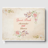 Hellrosa Vintage Rose Hochzeit Gästebuch (Vorderseite)